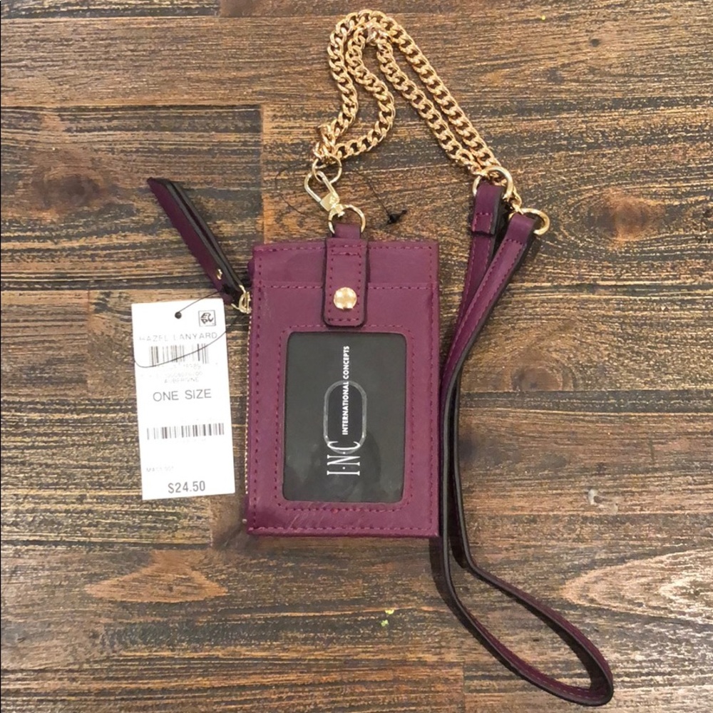 INC Hazel Lanyard One Size Aubergine NWT